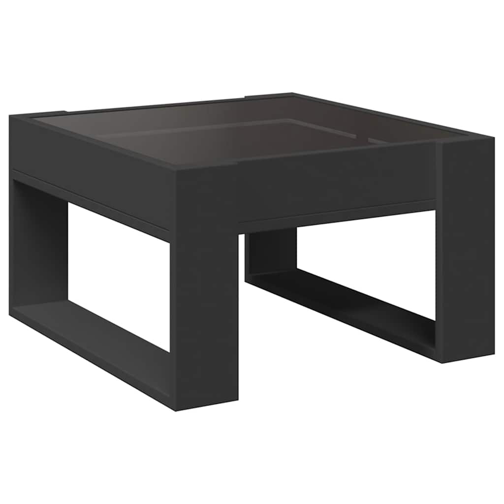 vidaXL Coffee Table with Infinity LED Black 50x53x30 cm