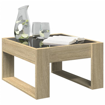 vidaXL Coffee Table with Infinity LED Sonoma Oak 50x53x30 cm