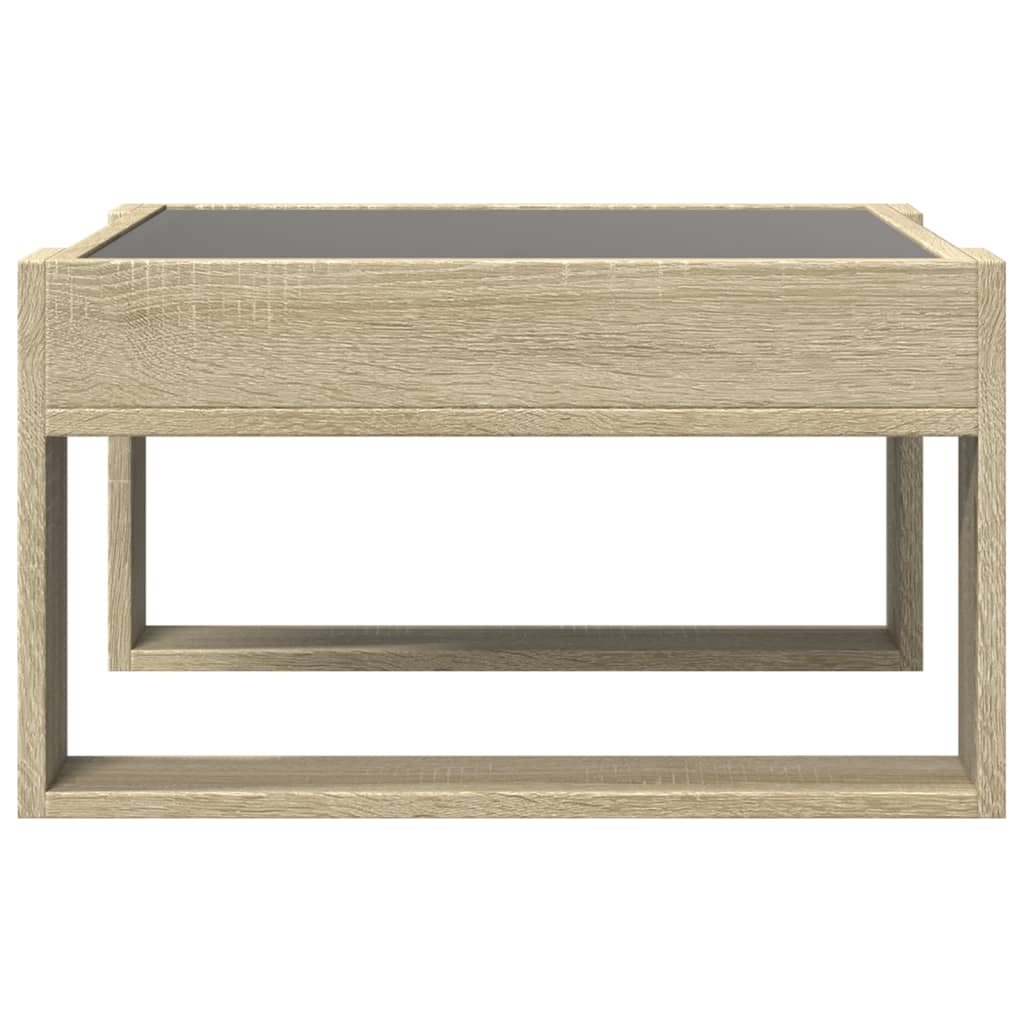vidaXL Coffee Table with Infinity LED Sonoma Oak 50x53x30 cm