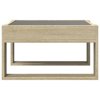 vidaXL Coffee Table with Infinity LED Sonoma Oak 50x53x30 cm