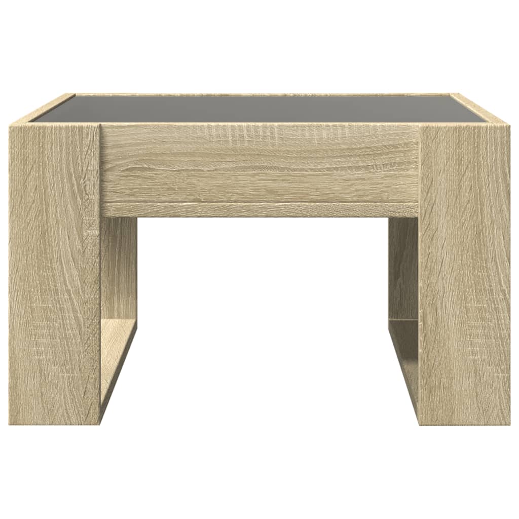 vidaXL Coffee Table with Infinity LED Sonoma Oak 50x53x30 cm