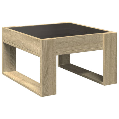 vidaXL Coffee Table with Infinity LED Sonoma Oak 50x53x30 cm