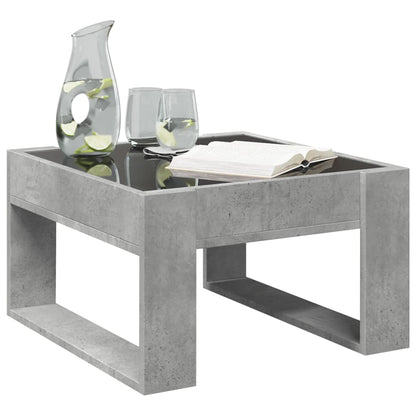 vidaXL Coffee Table with Infinity LED Concrete Grey 50x53x30 cm