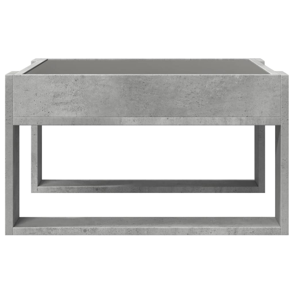 vidaXL Coffee Table with Infinity LED Concrete Grey 50x53x30 cm