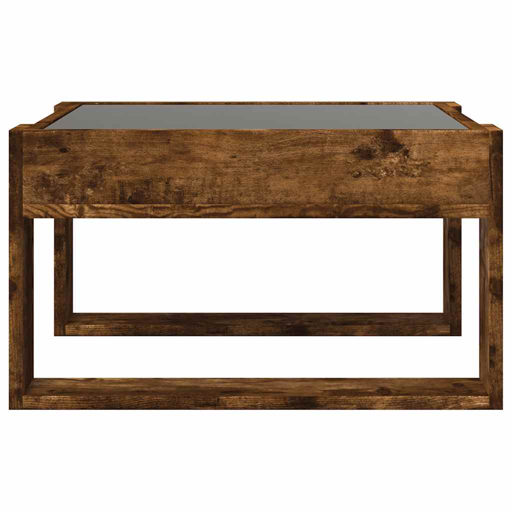 vidaXL Coffee Table with Infinity LED Smoked Oak 50x53x30 cm