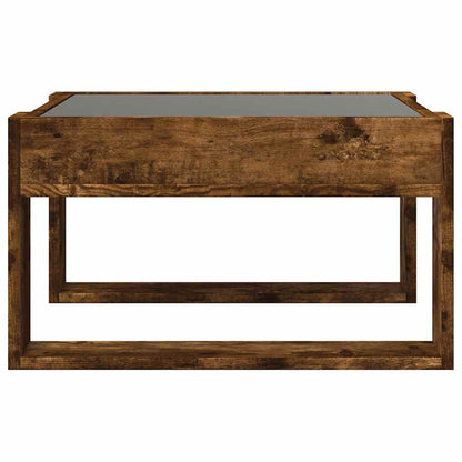 vidaXL Coffee Table with Infinity LED Smoked Oak 50x53x30 cm