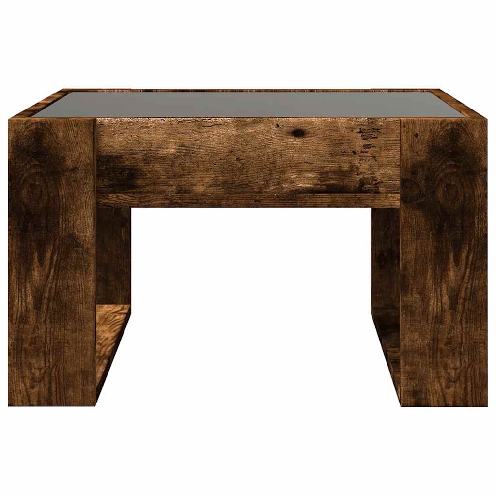 vidaXL Coffee Table with Infinity LED Smoked Oak 50x53x30 cm