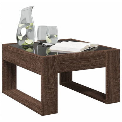 vidaXL Coffee Table with Infinity LED Brown Oak 50x53x30 cm