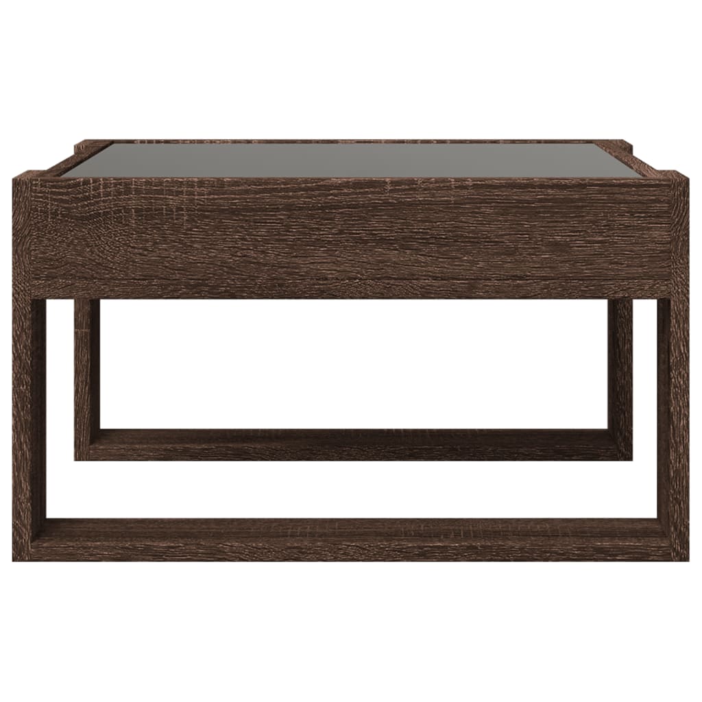 vidaXL Coffee Table with Infinity LED Brown Oak 50x53x30 cm