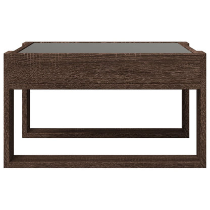 vidaXL Coffee Table with Infinity LED Brown Oak 50x53x30 cm