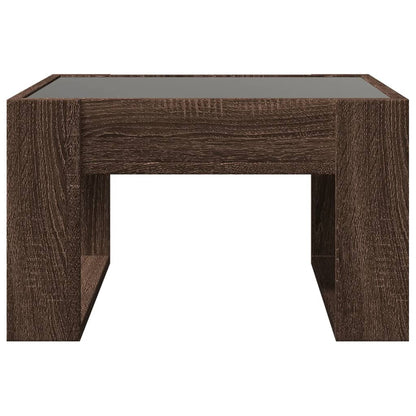 vidaXL Coffee Table with Infinity LED Brown Oak 50x53x30 cm