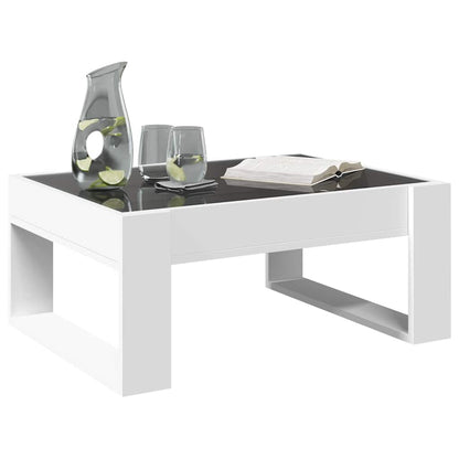 vidaXL Coffee Table with Infinity LED White 70x53x30 cm