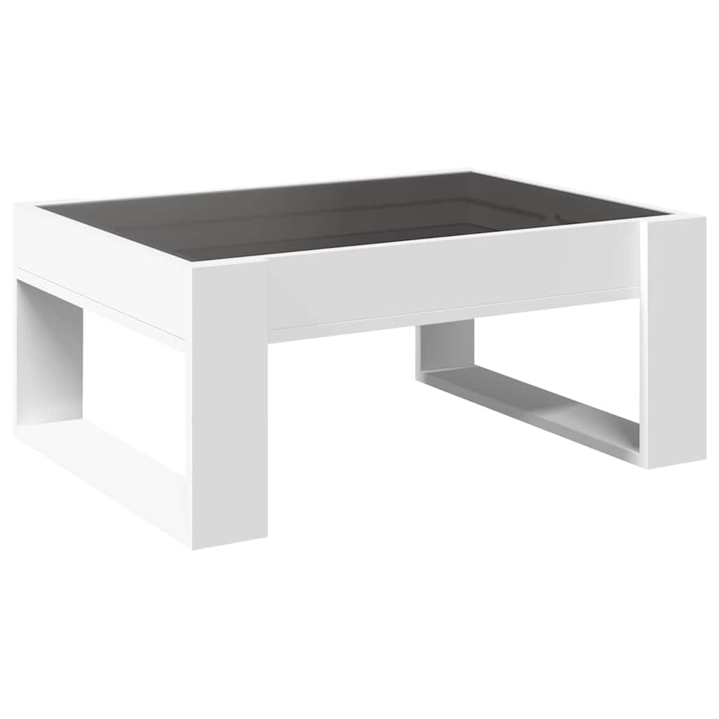 vidaXL Coffee Table with Infinity LED White 70x53x30 cm