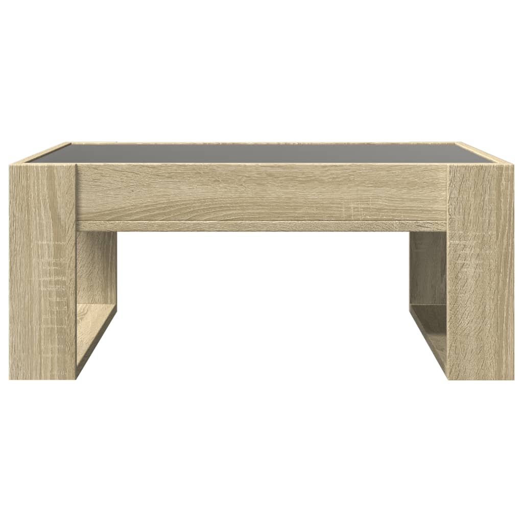 vidaXL Coffee Table with Infinity LED Sonoma Oak 70x53x30 cm