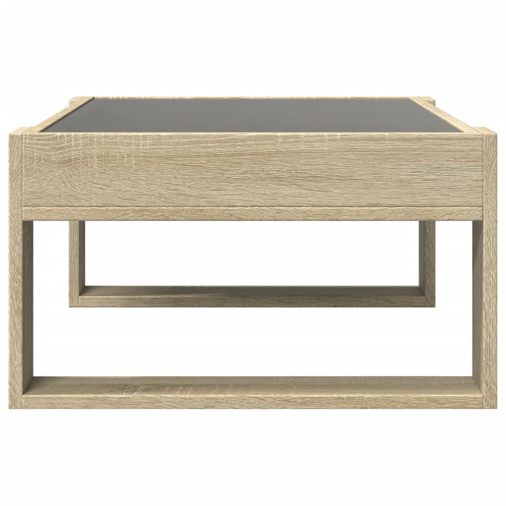vidaXL Coffee Table with Infinity LED Sonoma Oak 70x53x30 cm