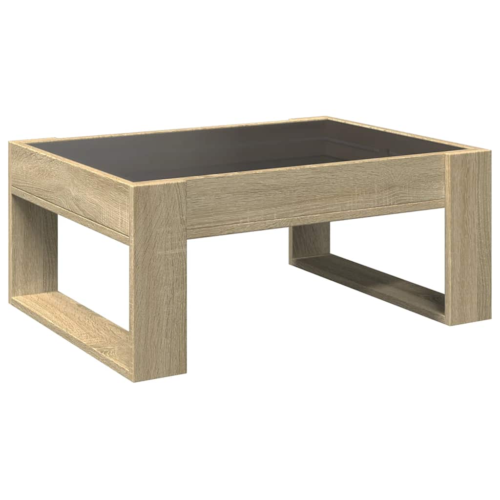 vidaXL Coffee Table with Infinity LED Sonoma Oak 70x53x30 cm