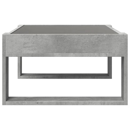 vidaXL Coffee Table with Infinity LED Concrete Grey 70x53x30 cm
