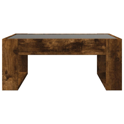 vidaXL Coffee Table with Infinity LED Smoked Oak 70x53x30 cm