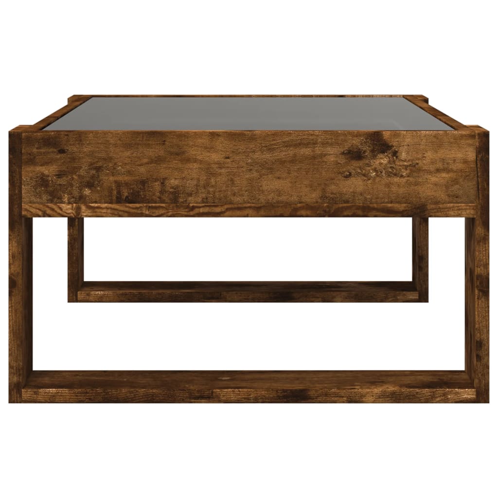 vidaXL Coffee Table with Infinity LED Smoked Oak 70x53x30 cm