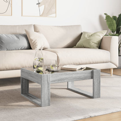 vidaXL Coffee Table with Infinity LED Grey Sonoma 70x53x30 cm