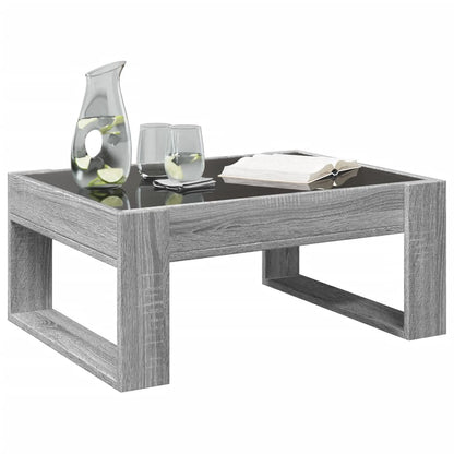vidaXL Coffee Table with Infinity LED Grey Sonoma 70x53x30 cm