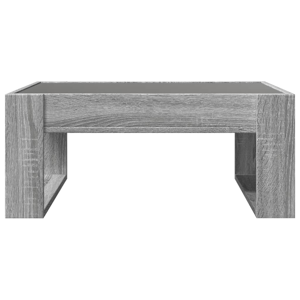 vidaXL Coffee Table with Infinity LED Grey Sonoma 70x53x30 cm