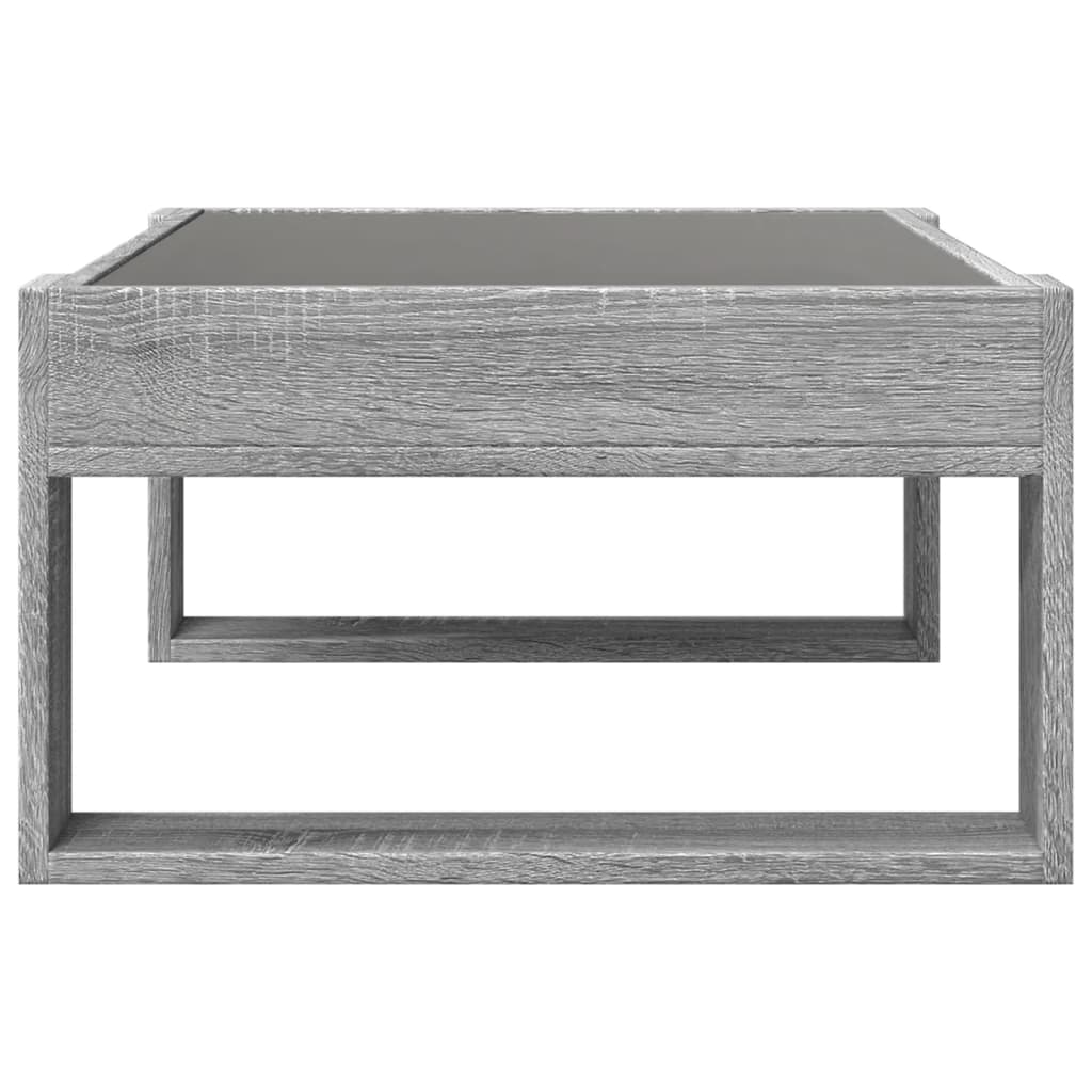 vidaXL Coffee Table with Infinity LED Grey Sonoma 70x53x30 cm
