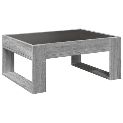 vidaXL Coffee Table with Infinity LED Grey Sonoma 70x53x30 cm