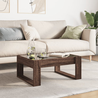 vidaXL Coffee Table with Infinity LED Brown Oak 70x53x30 cm