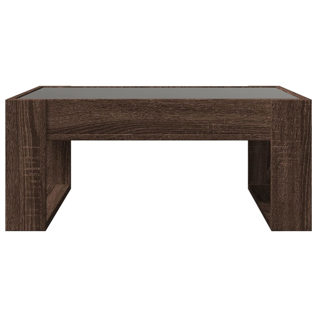 vidaXL Coffee Table with Infinity LED Brown Oak 70x53x30 cm