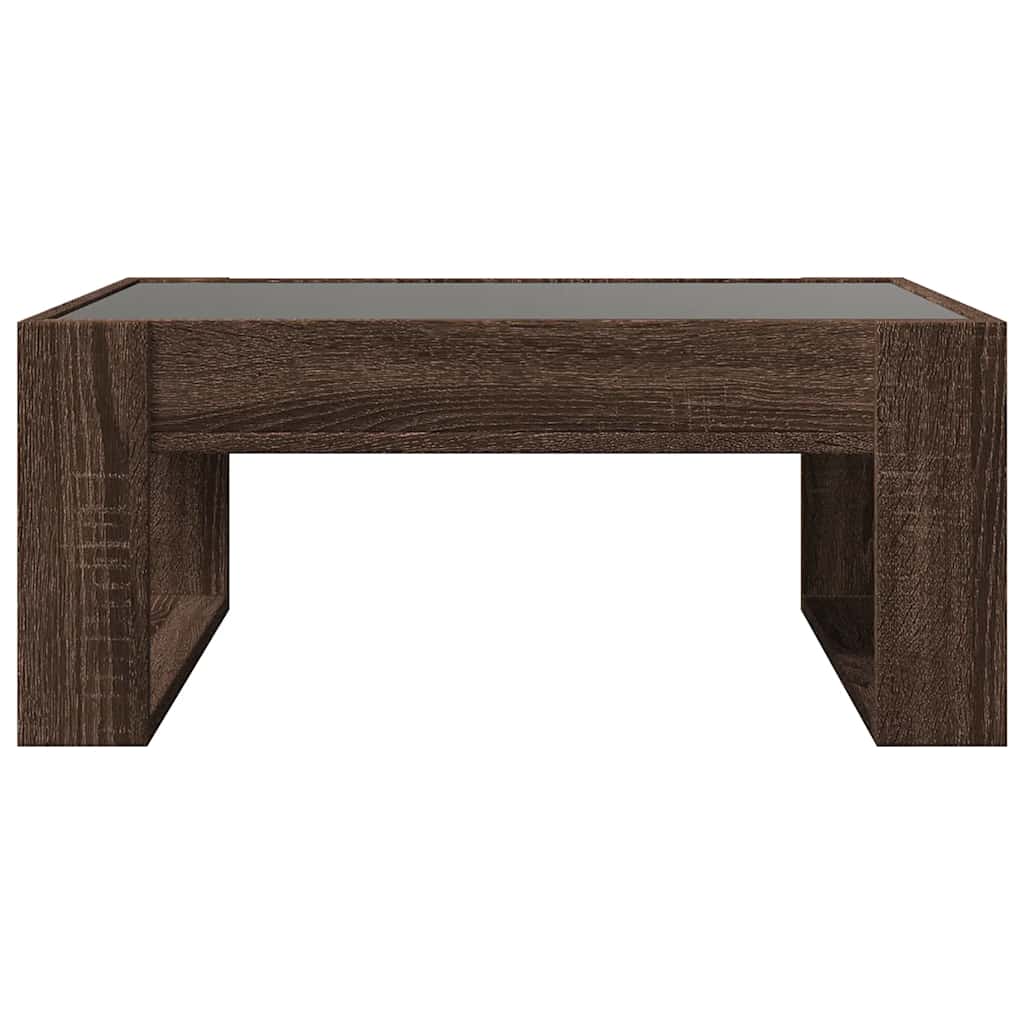 vidaXL Coffee Table with Infinity LED Brown Oak 70x53x30 cm