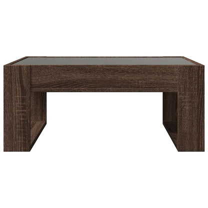 vidaXL Coffee Table with Infinity LED Brown Oak 70x53x30 cm