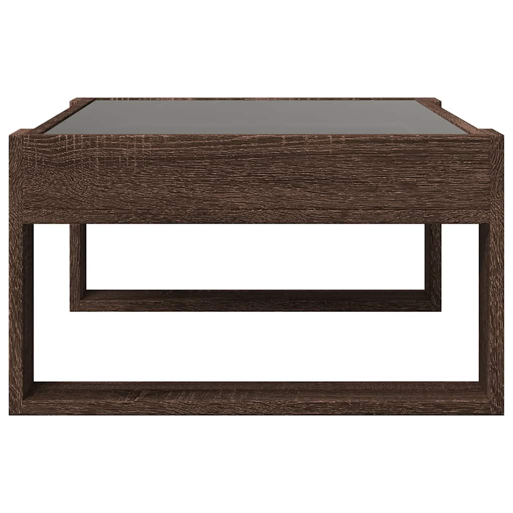 vidaXL Coffee Table with Infinity LED Brown Oak 70x53x30 cm