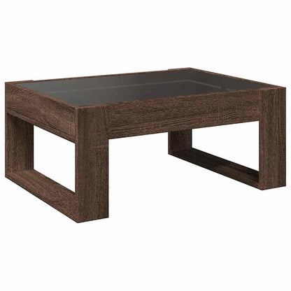 vidaXL Coffee Table with Infinity LED Brown Oak 70x53x30 cm