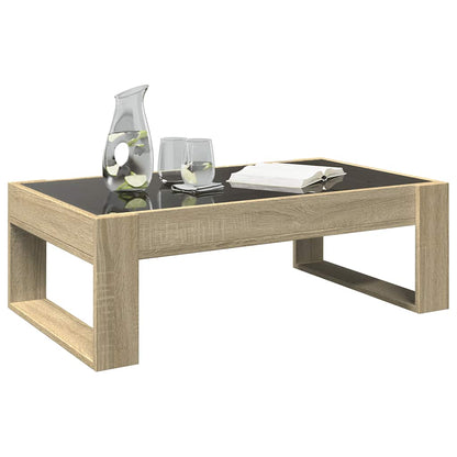 vidaXL Coffee Table with Infinity LED Sonoma Oak 90x53x30 cm