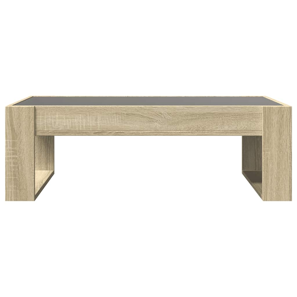 vidaXL Coffee Table with Infinity LED Sonoma Oak 90x53x30 cm