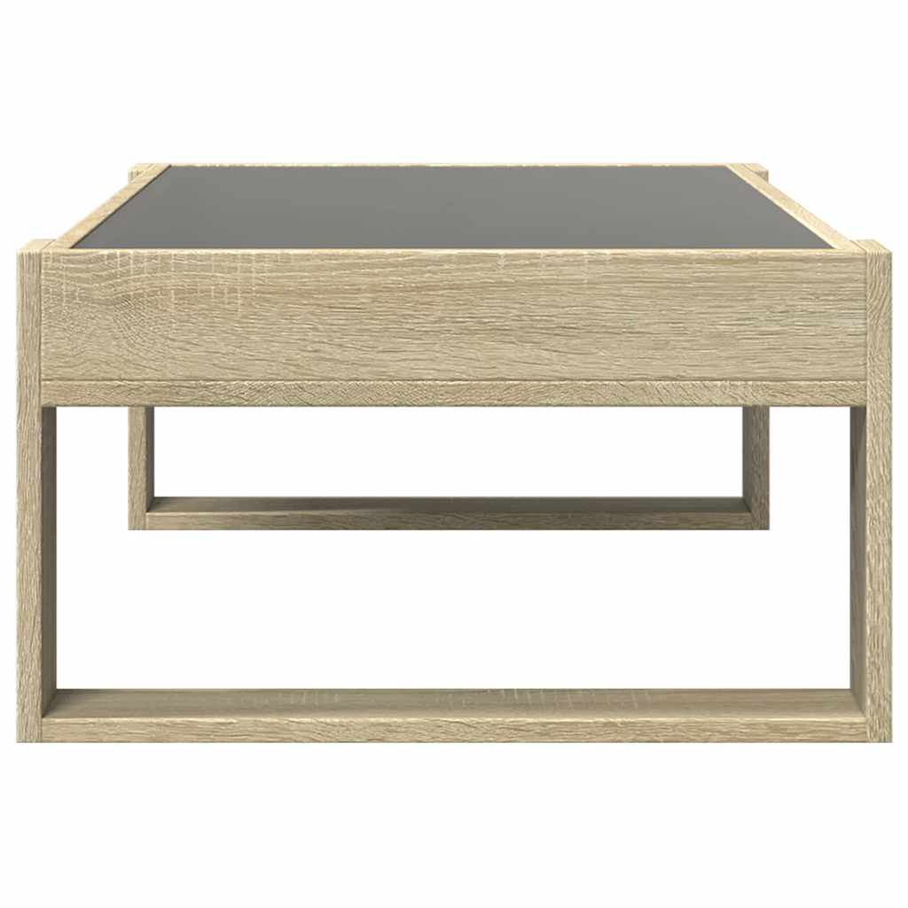 vidaXL Coffee Table with Infinity LED Sonoma Oak 90x53x30 cm