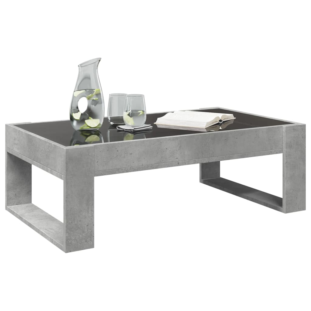 vidaXL Coffee Table with Infinity LED Concrete Grey 90x53x30 cm