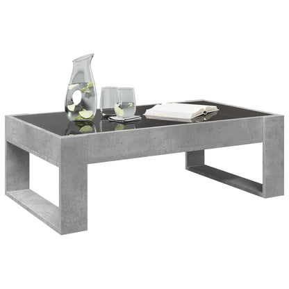 vidaXL Coffee Table with Infinity LED Concrete Grey 90x53x30 cm
