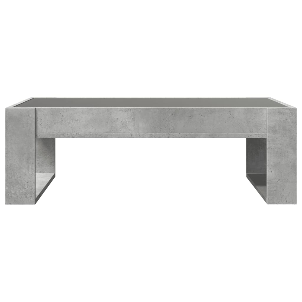 vidaXL Coffee Table with Infinity LED Concrete Grey 90x53x30 cm
