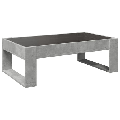 vidaXL Coffee Table with Infinity LED Concrete Grey 90x53x30 cm