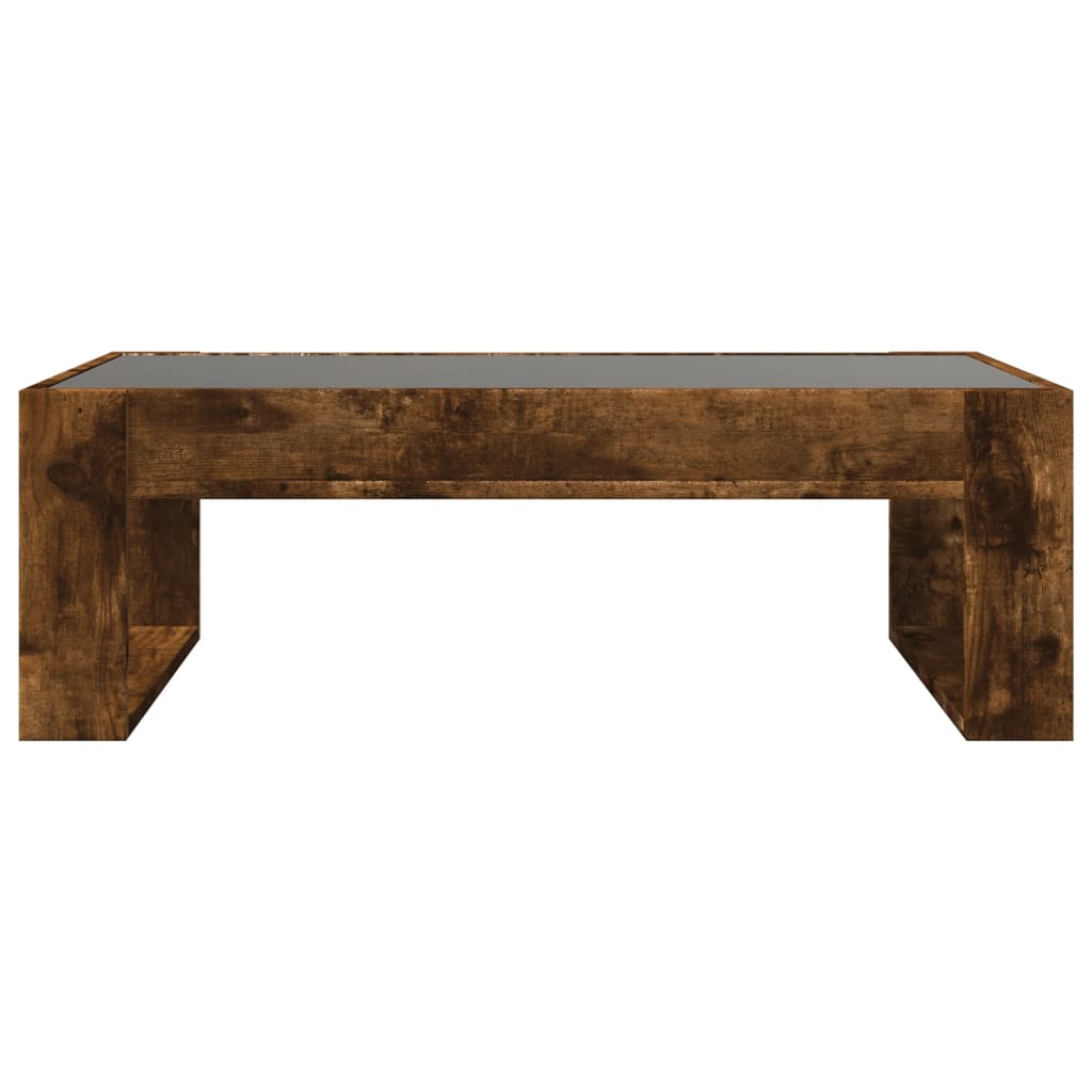 vidaXL Coffee Table with Infinity LED Smoked Oak 90x53x30 cm