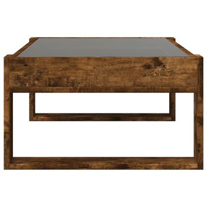vidaXL Coffee Table with Infinity LED Smoked Oak 90x53x30 cm