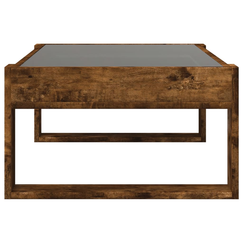 vidaXL Coffee Table with Infinity LED Smoked Oak 90x53x30 cm