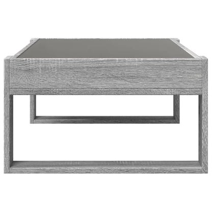 vidaXL Coffee Table with Infinity LED Grey Sonoma 90x53x30 cm
