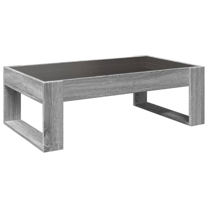 vidaXL Coffee Table with Infinity LED Grey Sonoma 90x53x30 cm