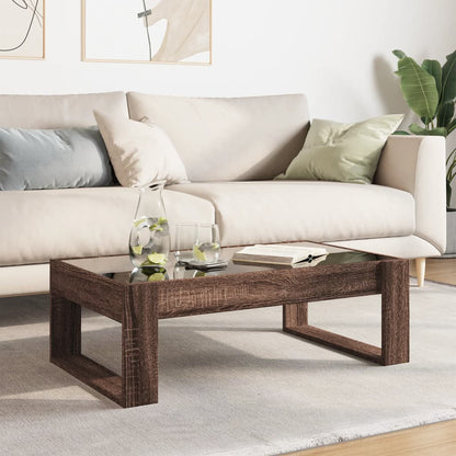 vidaXL Coffee Table with Infinity LED Brown Oak 90x53x30 cm