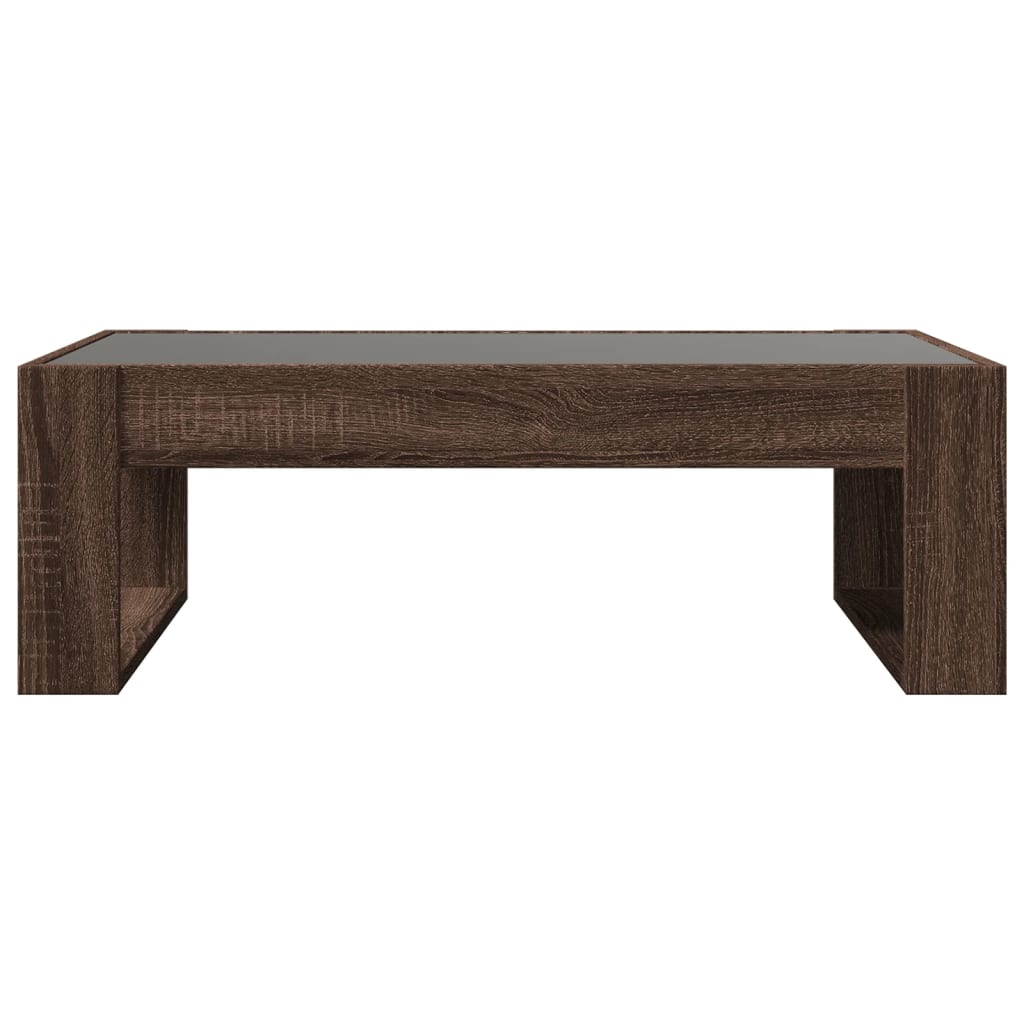 vidaXL Coffee Table with Infinity LED Brown Oak 90x53x30 cm