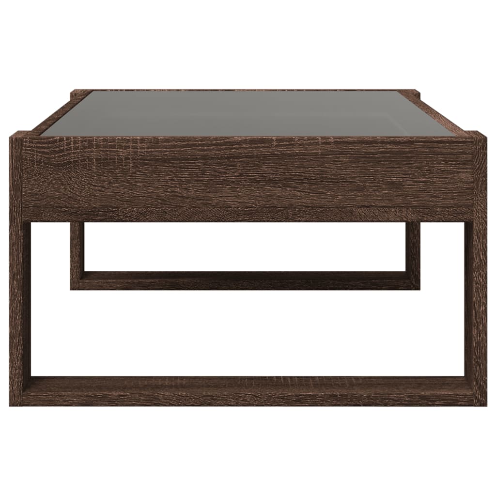 vidaXL Coffee Table with Infinity LED Brown Oak 90x53x30 cm