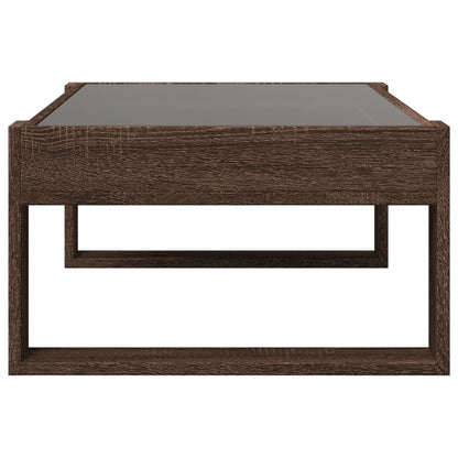 vidaXL Coffee Table with Infinity LED Brown Oak 90x53x30 cm